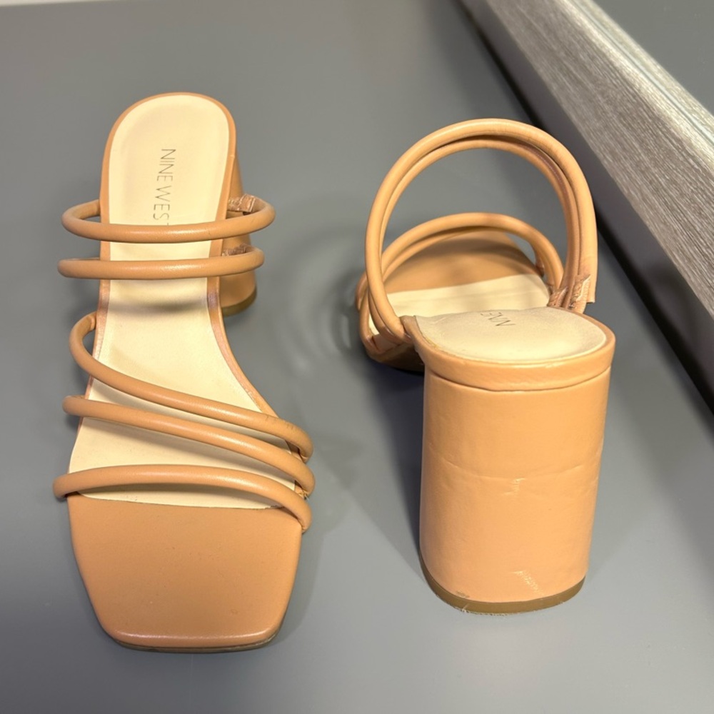Nine West Nude Strappy Heels